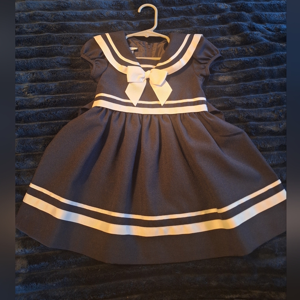 Navy and Cream Kids Dress